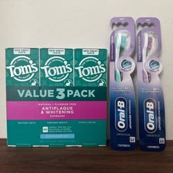 Tom’s toothpaste oral b toothbrush bundle