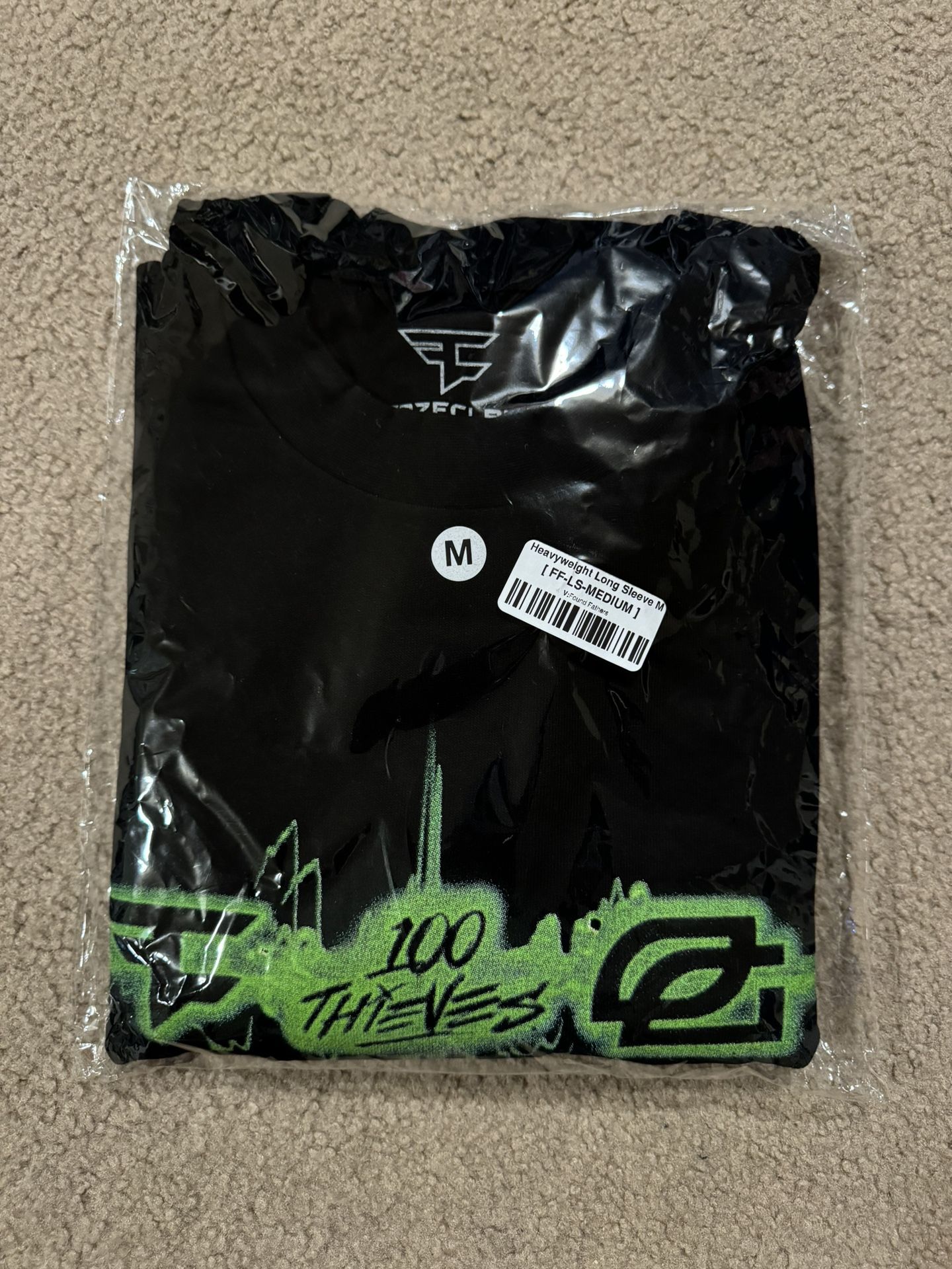 Exclusive Founding Father LAN Merch OpTic Gaming X FaZe Clan X 100 Thieves Heavyweight Long Sleeve Shirt Size Medium