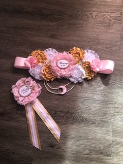 Mommy to be sash/Cinto de maternidad/Baby shower belt/Maternity sash/Handmade/Hecho a mano/Baby shower ideas/ Chupones/ Pacifiers