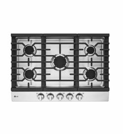 30 in. Gas Cooktop in Stainless Steel with 5 Burners with EasyClean