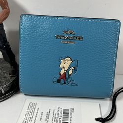 Coach X Peanuts Snap Wallet With Linus NWT