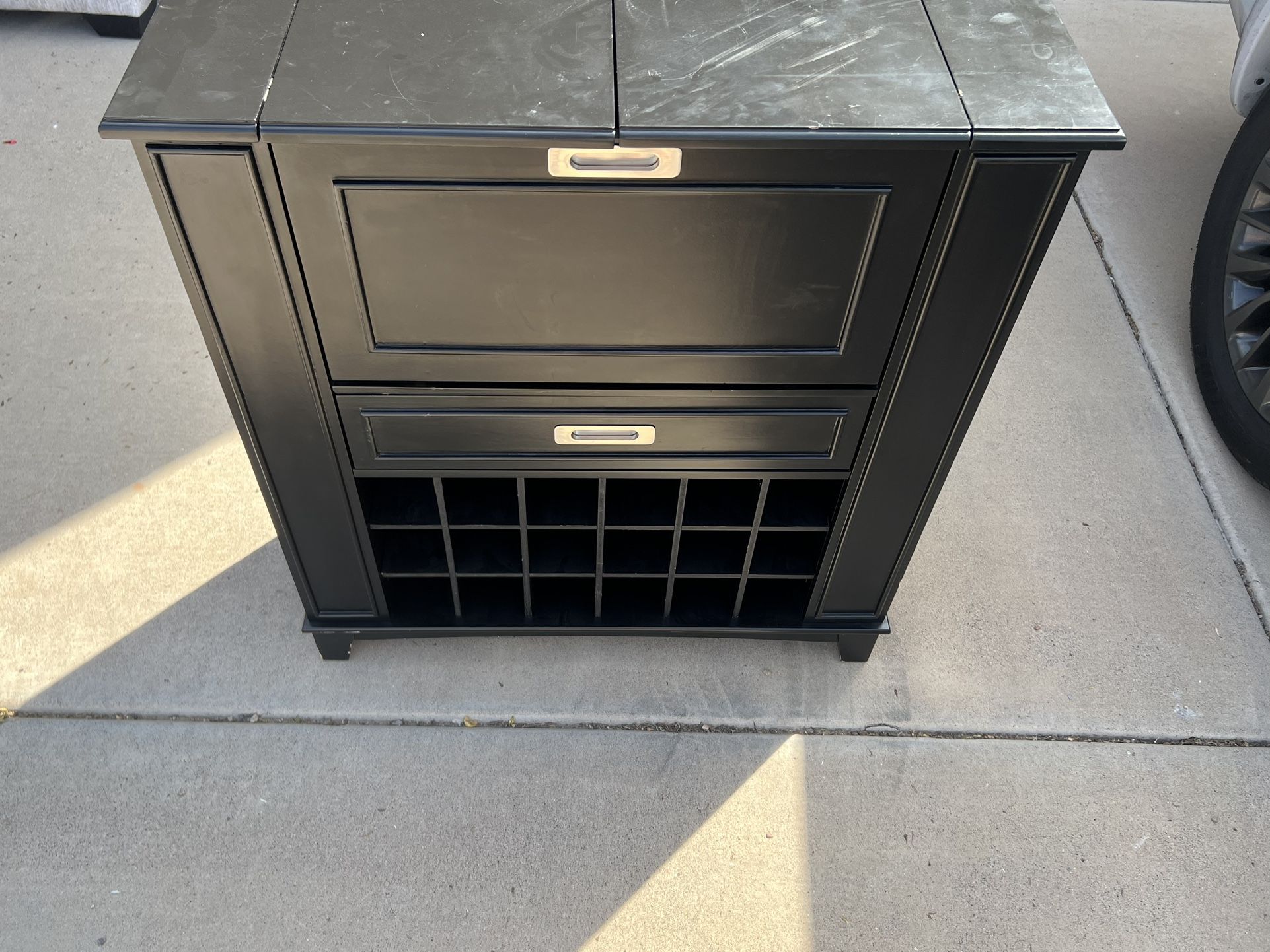 Whiskey Cabinet With Wine Rack And Shelves