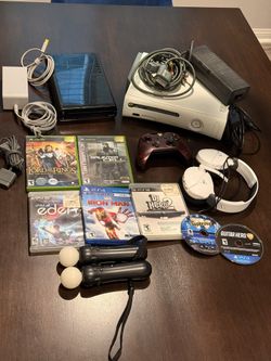 Video Game Bundle Lot Box Nintendo Wii U Xbox360 Playstation Accessories 