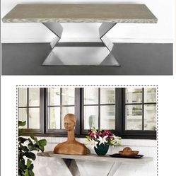 Luxury Eloquence Coastal Grey Console Table 72 Inch 