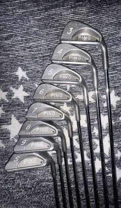 Ping Karsten  III Golf Clubs 3,4,5,6,7,8,9 S Black Dot Right Handed Steel Shaft