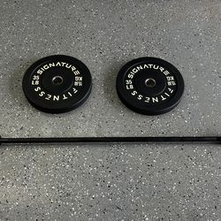 Barbell and bumper plates