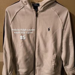Polo By Ralph Lauren Zip Up Jacket With Hood Youth Size 12/14