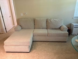 Living Spaces Alessandro Moonstone Sofa w/ Reversible Chaise