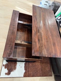$125; Solid wood lift top table