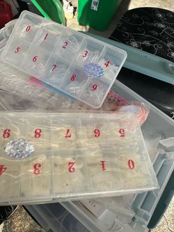 Traveling nail tech table with everything needed to do nails