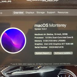 MacBook Air 13inch 2018 