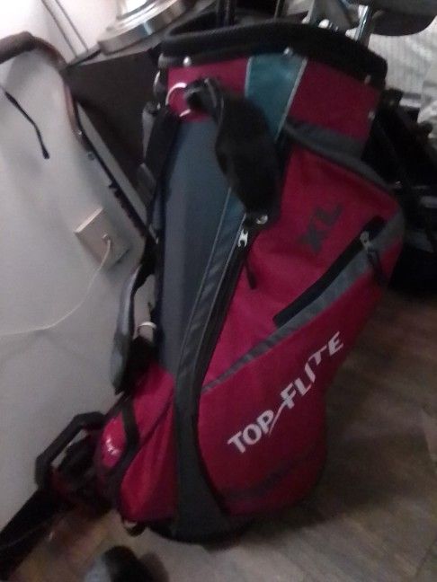 XL Size Top Flight Golf Bag And Golf Club Set 10 Clubs Includes 120 $ Putter