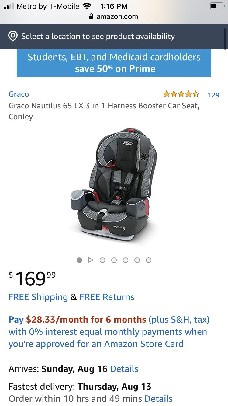 New In Box Graco Nautilus 65 LX 3in1 harness Toddler Booster/ Baby Car Seat