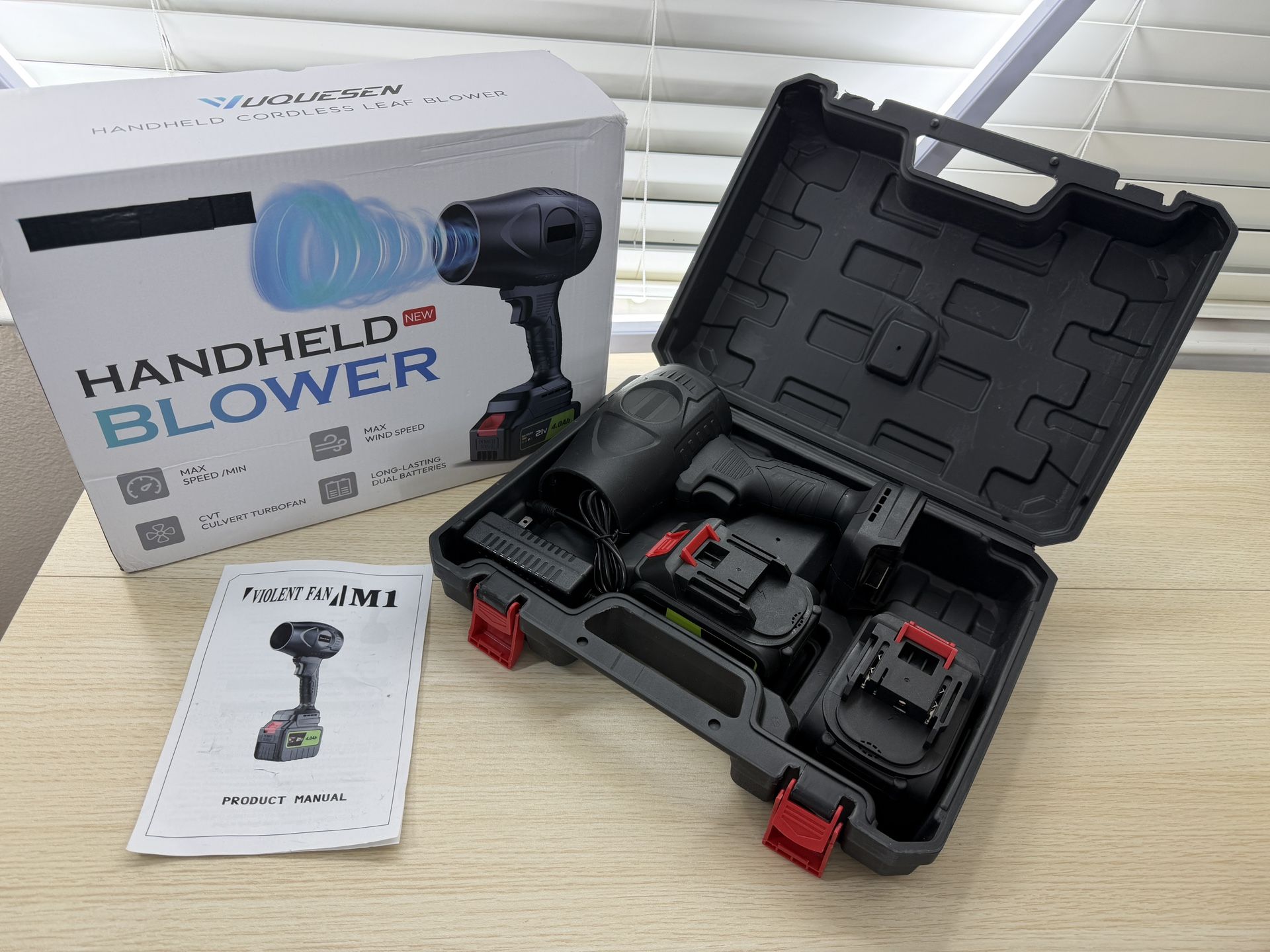 Brand New Cordless Leaf Blower 990,000 RPM - 21V Electric Leaf Blower with 4.0Ah Battery & Charger - Ultra Lightweight Handheld Blower SKU165-S1