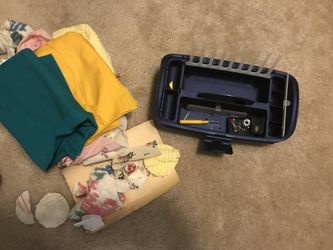 Sewing Box with scrap fabric