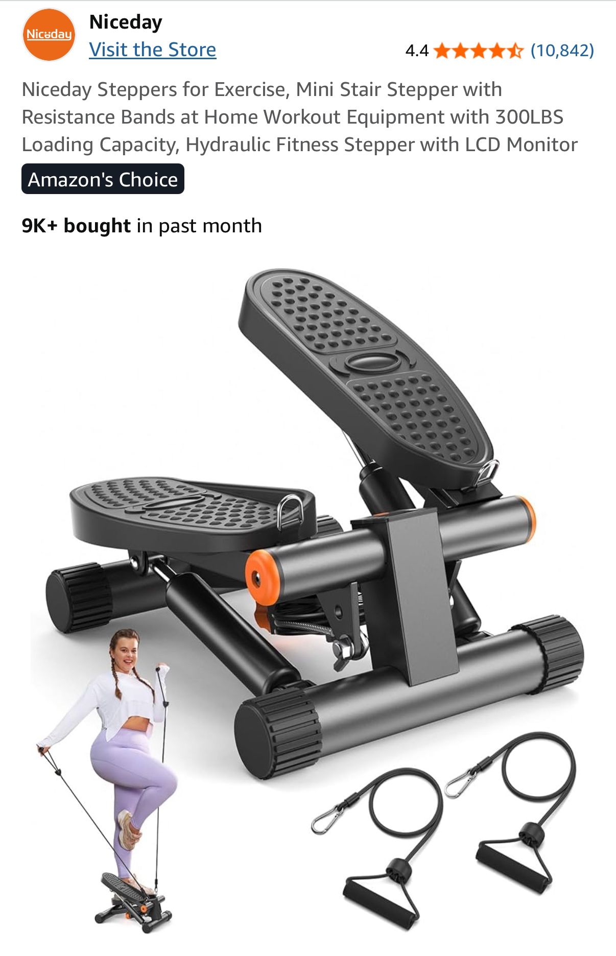 Mini Stair Stepper with Resistance Bands