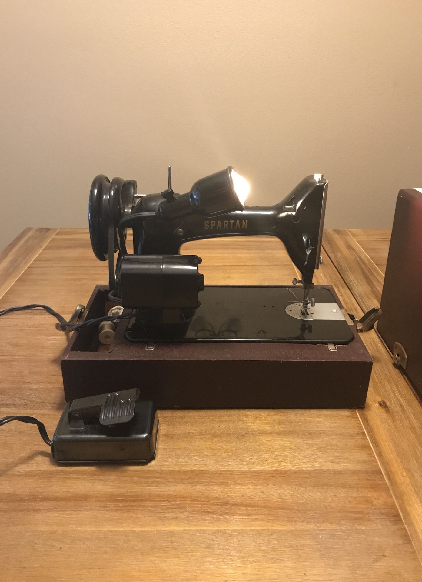 Vintage Spartan sewing machine that Great Grandma used in early years made by The Singer