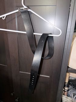 Michael kors Black Leather Belt with Silver Buckle