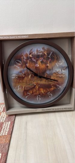 Deer Scene Wall Clock Precision Quartz
