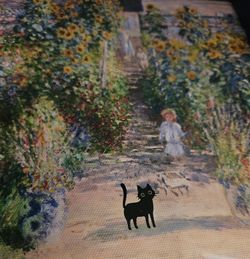 Now Only $10 Each Or $15 For The Set Of 2.  8x10 Custom Framed Canvas Prints. Of Silly Little Black Cats.   New, Never Used.