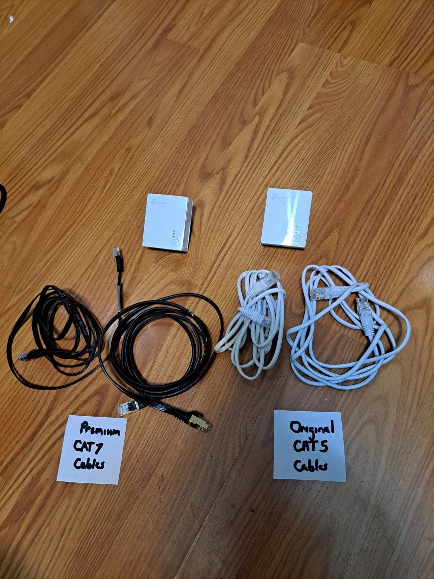 TP-Link AV1000 Powerline Kit - Tested 230+ Mbps + Premium Cables