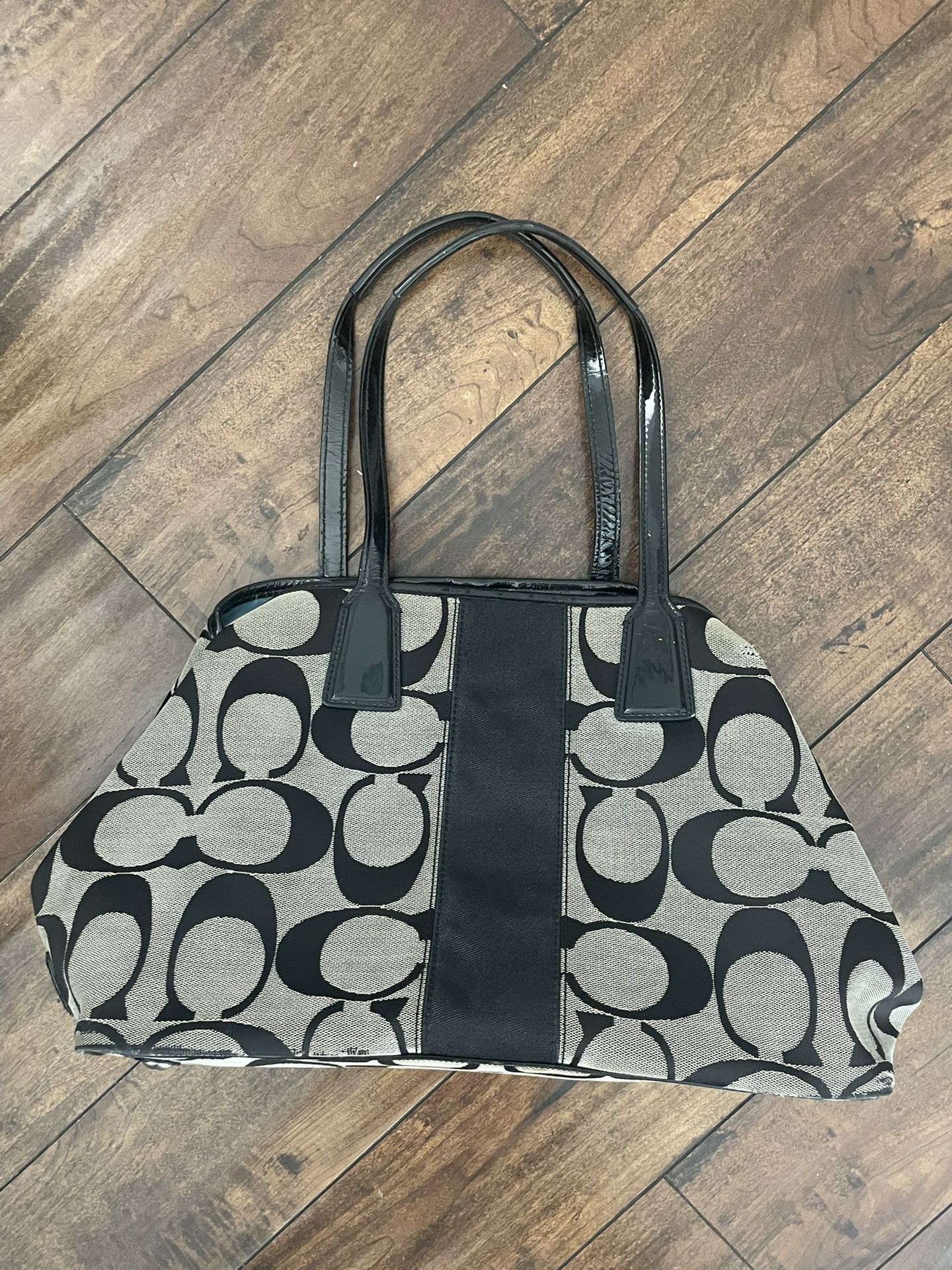 Coach Black And White Purse