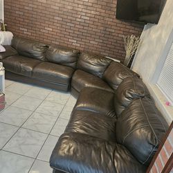 Brown Real leather Sofa
