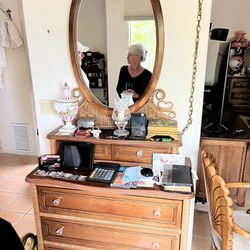 Dresser With Vanity Mirror Antique Great Condition 