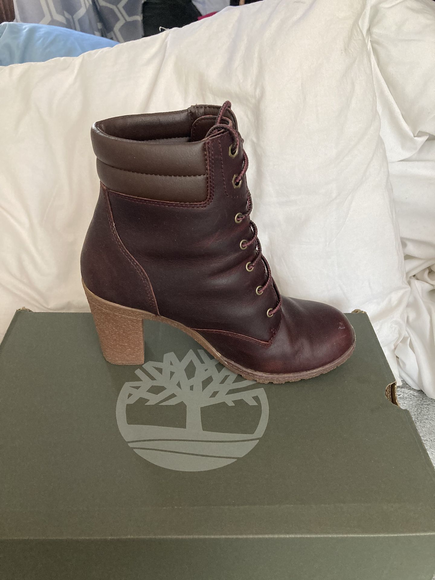 Burgundy Timberland boots