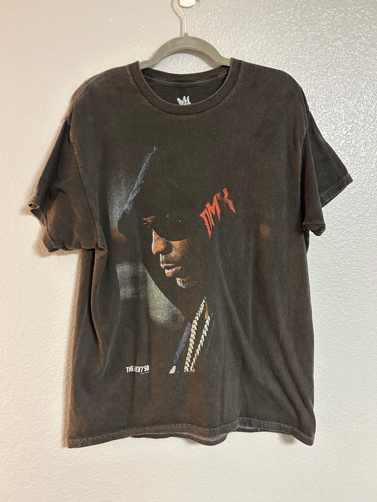 Men’s black white red hip hop graphic T shirt T-shirt size medium