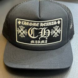 Brand New CH Chrome Hearts Miami Exclusive Trucker Hat – Black – Limited Edition