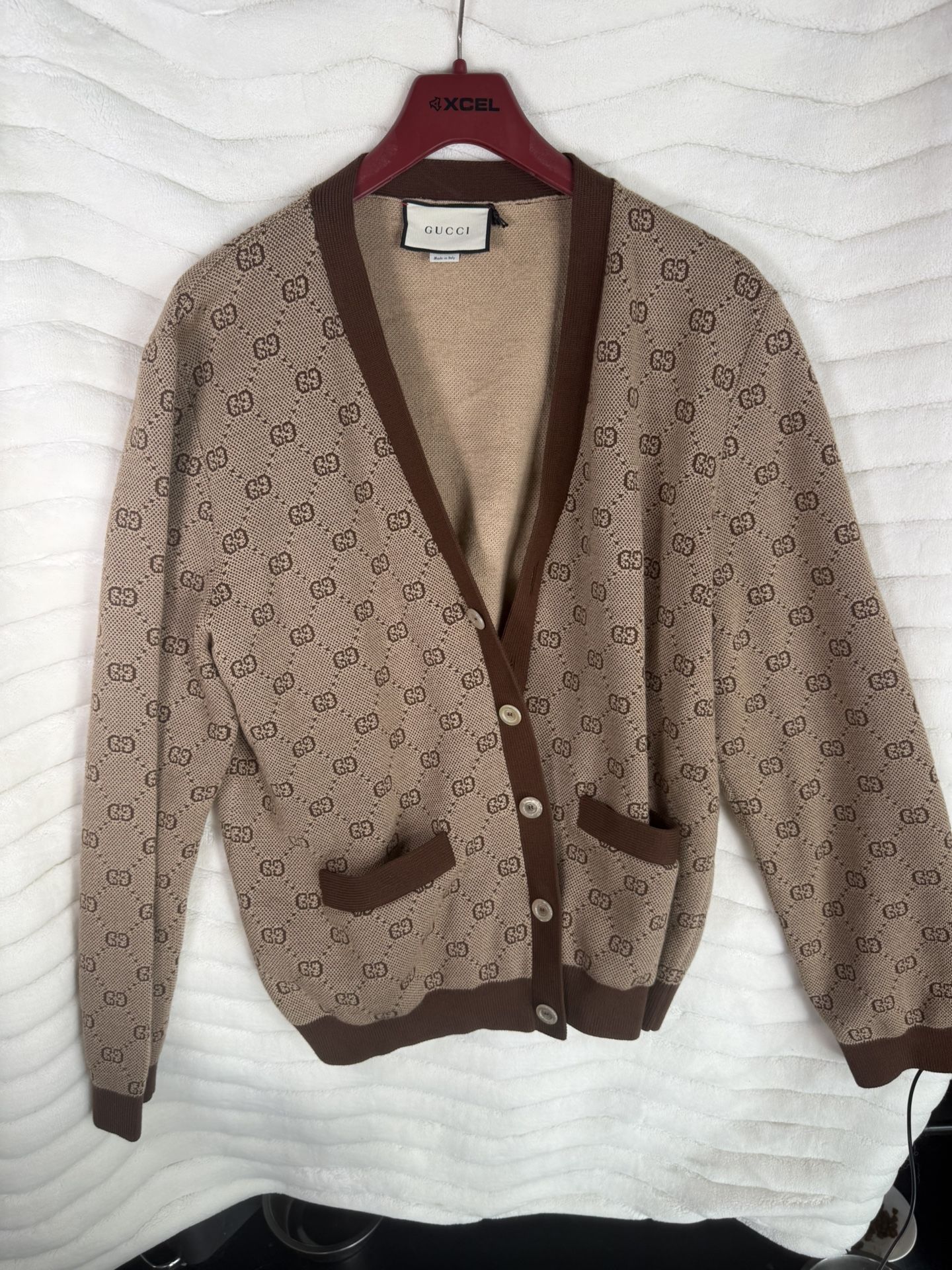 Gucci GG 5-Button Jacquard Cardigans | Brown | Size XL | MSRP $1980 | 
