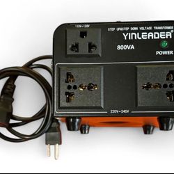 Yinleader 800VA Step Up/Down Voltage Converter Transformer 110V-220V