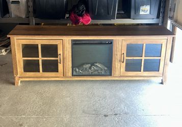 Wooden Cabinet/TV Stand with Electric Fireplace