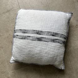 Oversized white and black stripe throw pillow