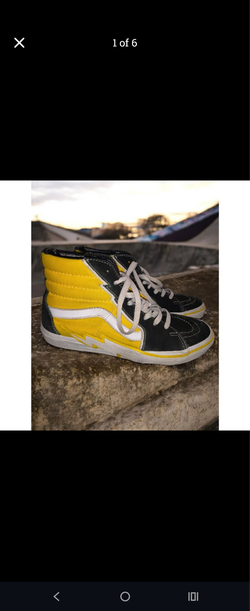 Vans Sk8 Hi Racing Yellow Black Lightning Bolt 721454 Size 9 Men's 10.5 Women's