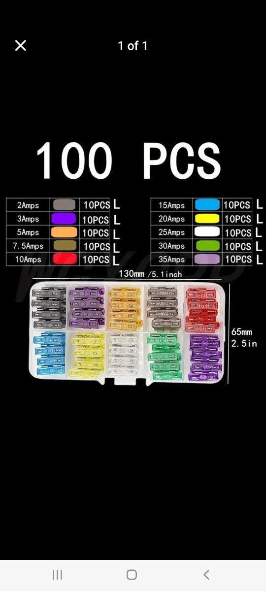 Fuse - 100 pcs Electrical Fuse from 2 to 35 amps