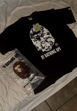 Bape black and white camo shirt