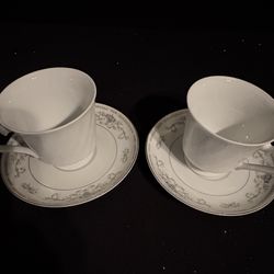 Mixed Maker Teacups With Saucers
