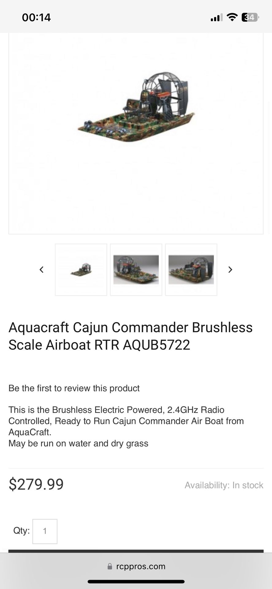 Aquacraft cajun sale commander brushless rtr