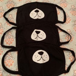 Black Doggy Face Mask 3 For $8