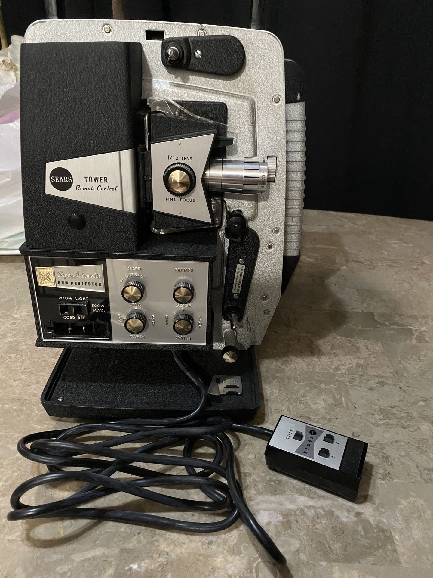 Vintage Tower Super Automatic 8mm Movie Projector From Sears