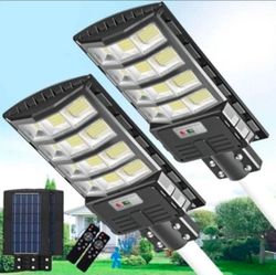 🔥brand new🔥2 Pack 1500W Solar Street Lights Outdoor, 6500K LED Solar Parking Lot Lights