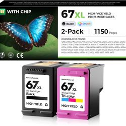 KingkI 67XL Compatible Black & Tri-Color Ink Cartridges (2-Pack)