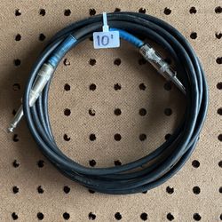 1/4” TS to 1/4” TS Neutrik Instrumental Cable Live Wire Cable – Made in USA 10 Feet 