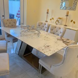 Marble Dining Table Set 