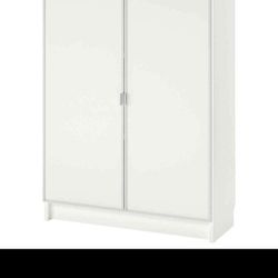 Gently Used IKEA Billy Bookcase with Morliden glass doors