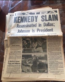 1963 JFK Assassination Newspaper Extra Edition