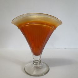 1920’s Dugan Marigold Iridescent Carnival Glass Adam’s Rib Fan Vase