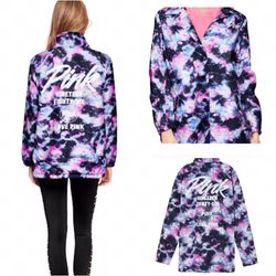 NWT  Victoria’s Secret VS PINK tie dye watercolor jacket coat L